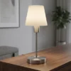 Tischlampe MATHA touch dimmbar mit Glasschirm Weiß & E14 LED, Höhe 32cm