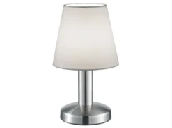 Tischlampe MATS II Stoff Lampenschirm Weiß Touchfunktion EIN/AUS, Höhe 24 cm
