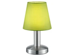 Tischlampe MATS II Stoff Lampenschirm Grün mit Touchfunktion EIN/AUS, Höhe 24 cm