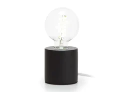 Tischlampen Sockel Beton Schwarz mit E27 Fassung OHNE Leuchtmittel, Höhe 9cm