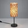 Tischlampe PARDINA mit Stoffschirm Leopardenmuster, Höhe 36,5cm
