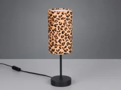 Tischlampe PARDINA mit Stoffschirm Leopardenmuster, Höhe 36,5cm