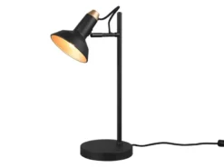 Tischlampe ROXIE Metall in Schwarz / Gold schwenkbar, Höhe 43cm