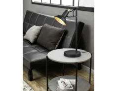 Tischlampe ROXIE Metall in Schwarz / Gold schwenkbar, Höhe 43cm