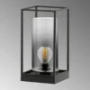 Tischlampe SAMU Schwarz mit Rauchglas, Höhe 30cm