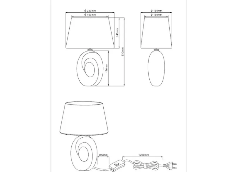 Tischlampe TABA Keramik Silber mit E14 Stoffschirm Weiß, Höhe 33cm