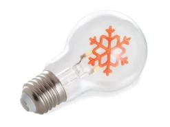 Tischlampe Würfel Grau mit Deko LED Glühbirne Schneeflocke, Quadrat 9cm