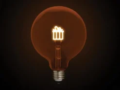 Tischlampe Würfel Holz Eiche mit Deko LED Glühbirne Geschenk, Quadrat 9cm