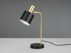 Tischleuchte ADAM Gold & Metallschirm Schwarz, Höhe 44cm
