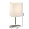 Tischleuchte BAILEY Silber Chrom mit Plissee Stoffschirm Weiß, Höhe 26cm