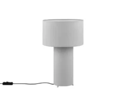 Tischleuchte BALE Korpus und Lampenschirm Stoff Ultimate Grau, Höhe 40cm