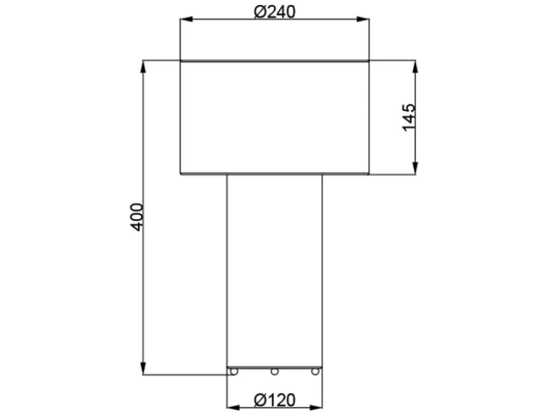 Tischleuchte BALE Korpus und Lampenschirm Stoff Ultimate Grau, Höhe 40cm