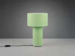 Tischleuchte BALE Korpus und Lampenschirm Stoff Pistaziengrün, Höhe 40cm