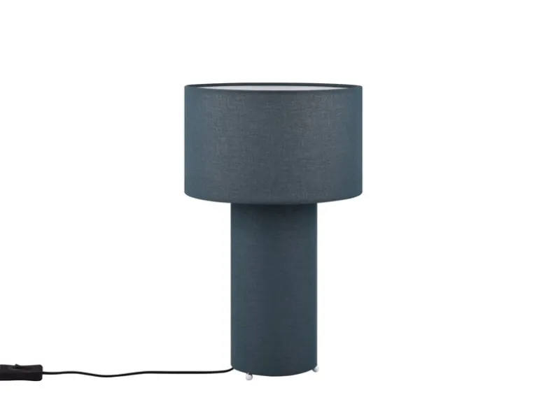 Tischleuchte BALE Korpus und Lampenschirm Stoff Blau, Höhe 40cm