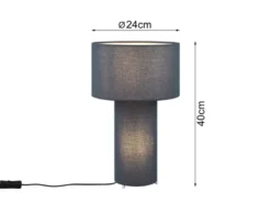 Tischleuchte BALE Korpus und Lampenschirm Stoff Blau, Höhe 40cm