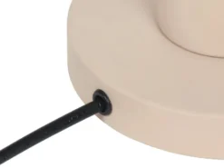 Tischleuchte GILA mit Gitter Lampenschirm Beige, Höhe 28cm