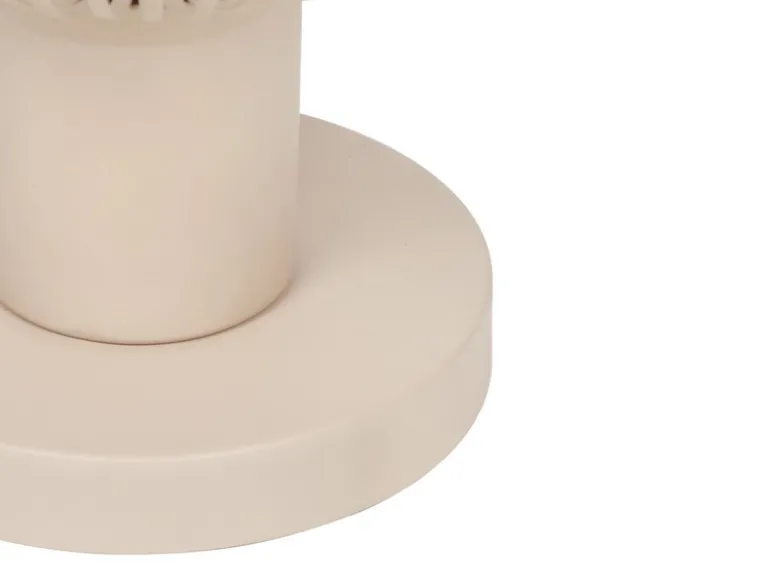 Tischleuchte GILA mit Gitter Lampenschirm Beige, Höhe 28cm