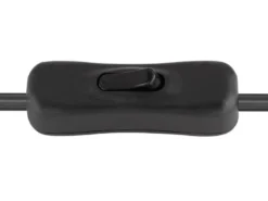 Tischleuchte HADERA Rauchglas Zylinder Lampenschirm, Metall Schwarz, Höhe 21,5cm