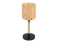 Tischleuchte HALIA I Seillampe mit geflochtenem Lampenschirm, Höhe 45cm
