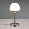 Tischleuchte JOOST II Silber Glasschirm Weiß - Touchfunktion, Höhe 39cm