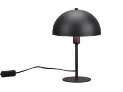 Tischleuchte NOLA aus Metall Schwarz, Lampenschirm innen Gold, Höhe 30cm