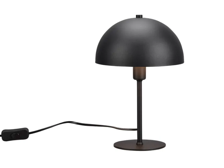Tischleuchte NOLA aus Metall Schwarz, Lampenschirm innen Gold, Höhe 30cm