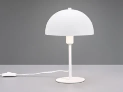 Tischleuchte NOLA aus Metall Weiß in Pilzform, Höhe 30cm