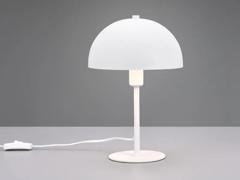 Tischleuchte NOLA aus Metall Weiß in Pilzform, Höhe 30cm