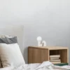 Tischleuchte QUINN Keramik Grau, Glas Weiß, Höhe 21,5cm