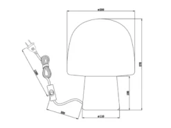 Tischleuchte STEEN mit Glasschirm & Metallfuß Schwarz, Höhe 27cm