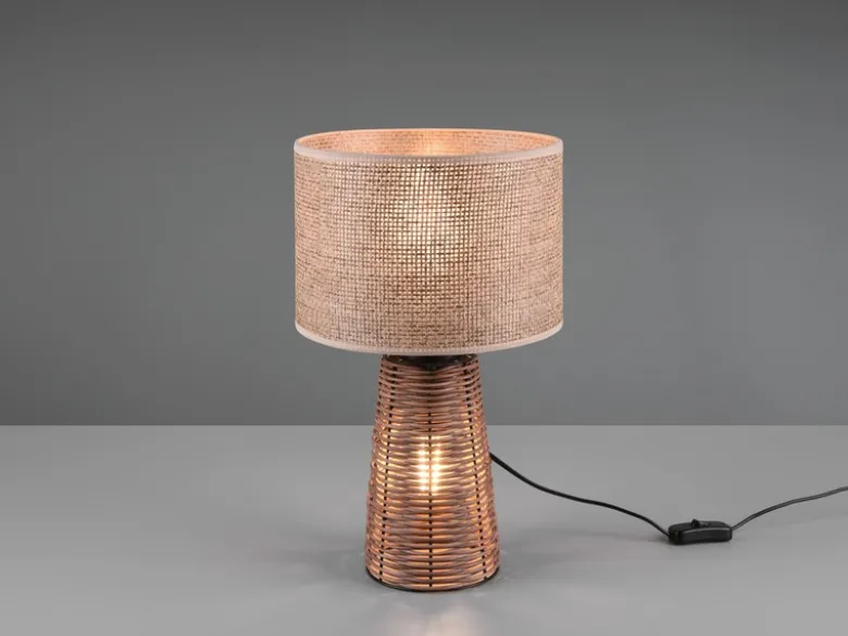 Tischleuchte STRAW aus Naturmaterial Rattan Braun, Höhe 40cm