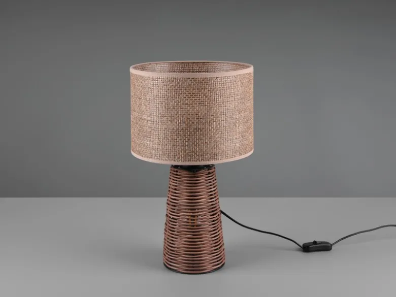Tischleuchte STRAW aus Naturmaterial Rattan Braun, Höhe 40cm