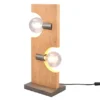 Tischleuchte TAILOR 2 flammig Holzbrett naturbelassen, Höhe 52cm