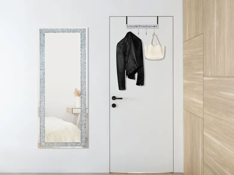 Türgarderobe GLITTY mit Spiegelglas und Glitzereffekt, Breite 40cm
