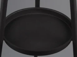 Tripod Stehleuchte COLETTE, Stoffschirm Taupe/Gold & Ablagetisch, Höhe 152cm