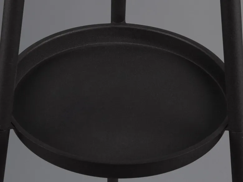Tripod Stehleuchte COLETTE, Stoffschirm Taupe/Gold & Ablagetisch, Höhe 152cm