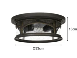 Ultra Wetter & Salzluft resistente Außen Deckenleuchte MARBLEHEAD, Bronze Ø33cm