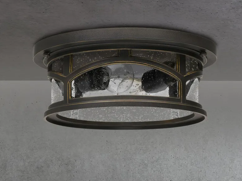 Ultra Wetter & Salzluft resistente Außen Deckenleuchte MARBLEHEAD, Bronze Ø33cm