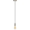 Universal Schnurpendel Retro mit E27 LED, Bronze / Kabel Textil schwarz, Ø 8,5cm