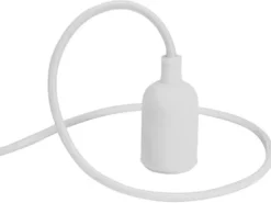 Universal Schnurpendel Textil weiß für Hängelampe E27 max. 60W, Ø 8,5cm