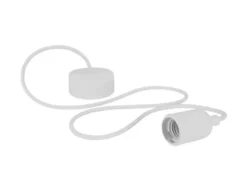 Universal Schnurpendel Textil weiß für Hängelampe E27 max. 60W, Ø 8,5cm