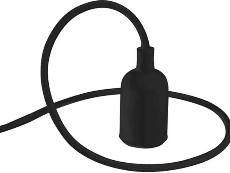 Universal Schnurpendel Textil schwarz für Hängelampe E27 max. 60W, Ø 8,5cm