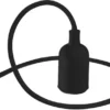 Universal Schnurpendel Textil schwarz mit E27 Filament LED, Ø 8,5cm