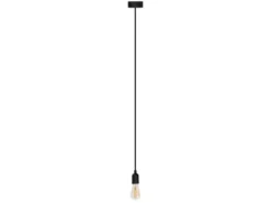 Universal Schnurpendel Textil schwarz mit E27 Filament LED, Ø 8,5cm