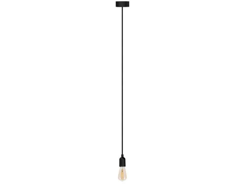 Universal Schnurpendel Textil schwarz mit E27 Filament LED, Ø 8,5cm