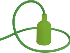 Universal Schnurpendel Textil grün für Hängelampe E27 max. 60W, Ø 8,5cm