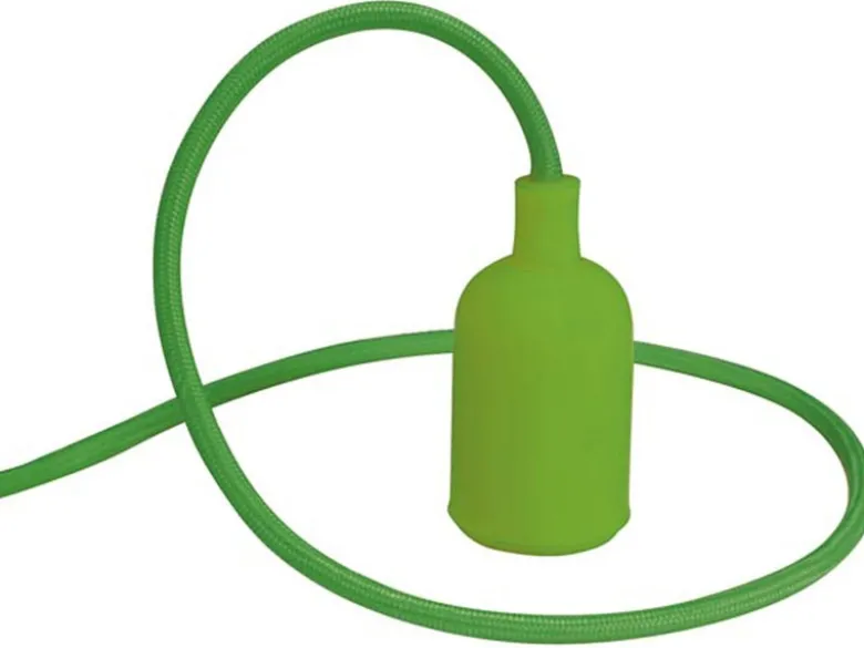 Universal Schnurpendel Textil grün für Hängelampe E27 max. 60W, Ø 8,5cm