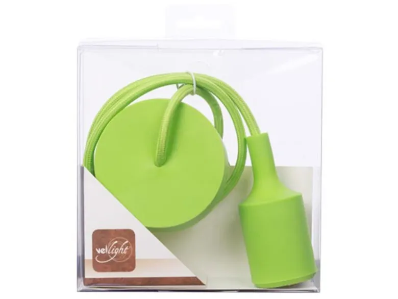 Universal Schnurpendel Textil grün für Hängelampe E27 max. 60W, Ø 8,5cm