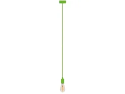 Universal Schnurpendel Textil grün mit E27 Filament LED, Ø 8,5cm