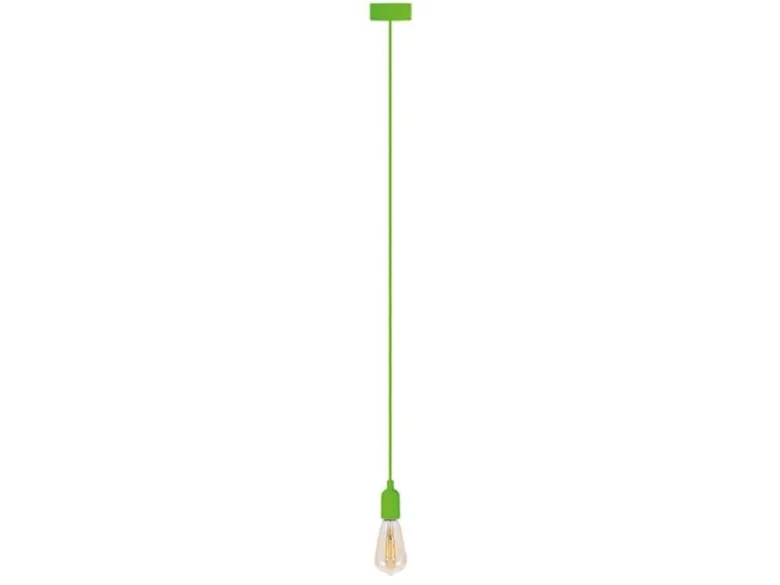 Universal Schnurpendel Textil grün mit E27 Filament LED, Ø 8,5cm
